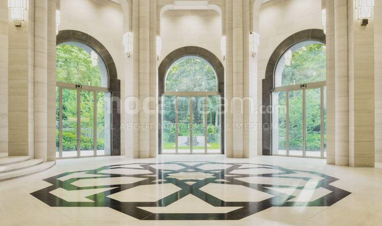 Qatar Embassy in Brussels with Moca Cream limestone