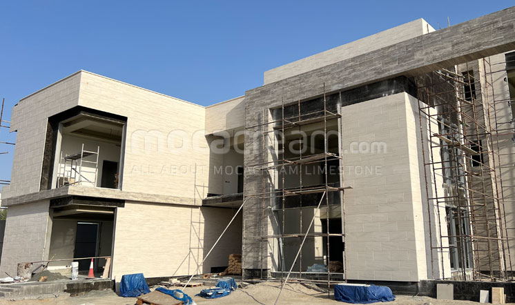 Moca Cream villa cladding in Abu Dhabi