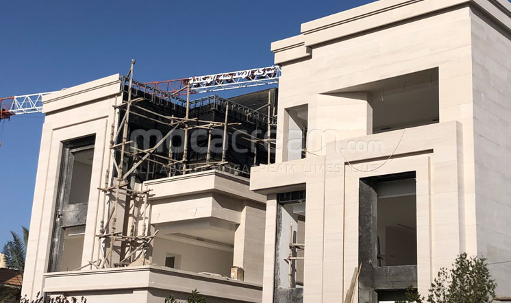 Moca Cream limestone - Kuwait villa in construction