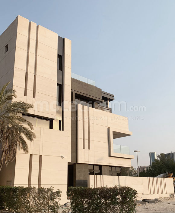 Moca Cream limestone cladding in Salwa