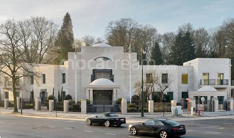 Qatar Embassy in Brussels with Moca Cream limestone
